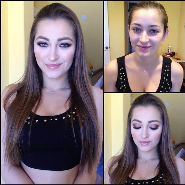 Pornostar Dani Daniels ungeschminkt und geschminkt